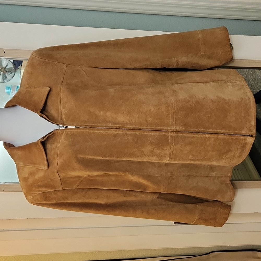 St Johns Bay Women's Camel Suede Blazer